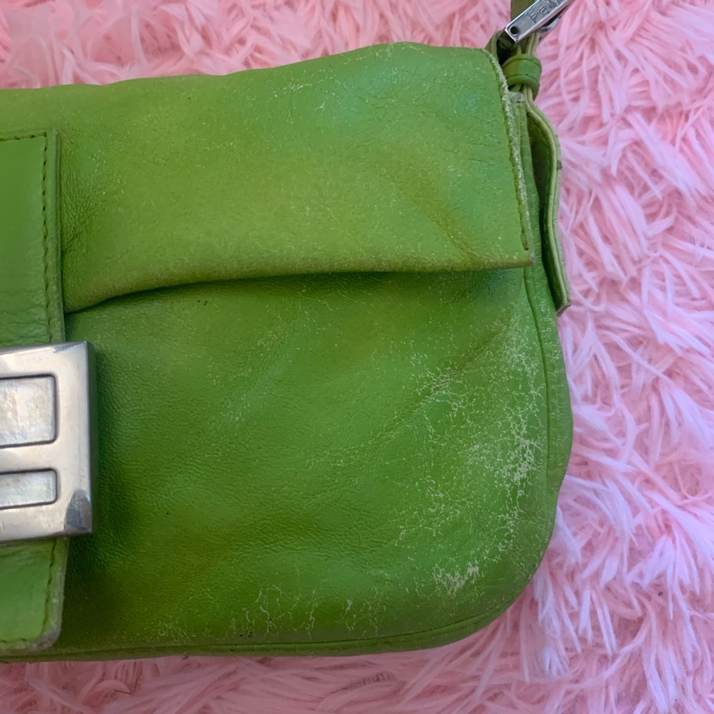 SOLD Fendi Mamma Baguette Mini / Green leather - Picture 4 of 15